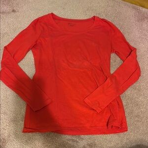 Women's Red Long Sleeve Top
